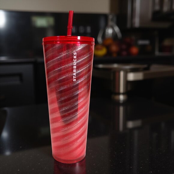 Starbucks Tumbler Holiday Peppermint Metallic Swirl Venti - Picture 1 of 7